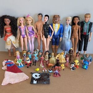 Disney Dolls & Figures / Cake Toppers Bundle Lot